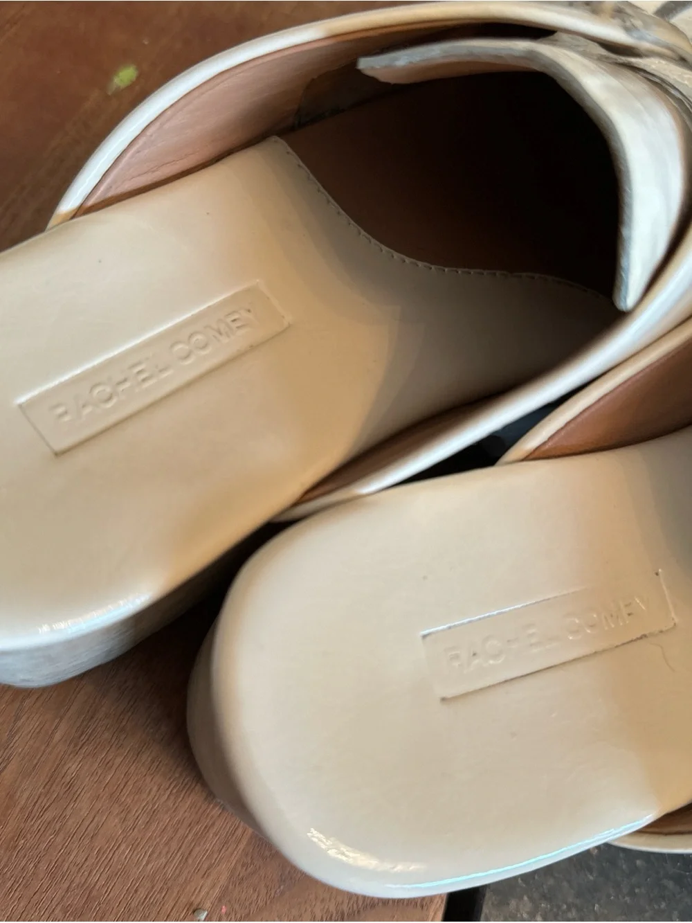Rachel Comey Cream Leather Platform Clog Mules with Lug Sole - Picture 4 of 6